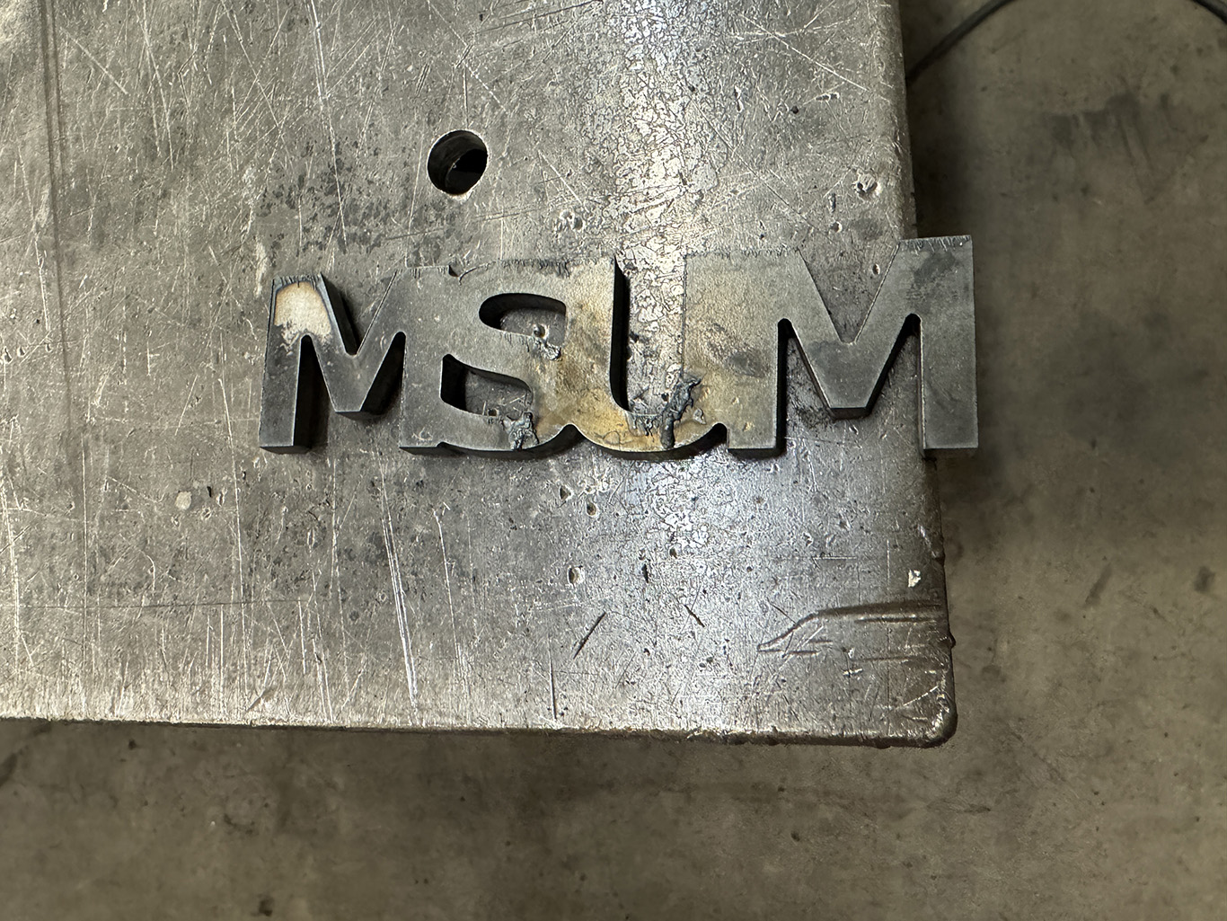 Metal MSUM letters